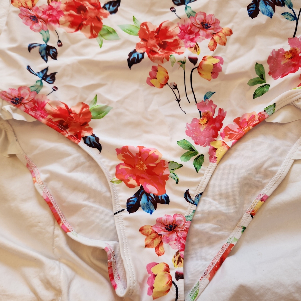 Floral Ruffle Swimsuit - Picture 2 of 8